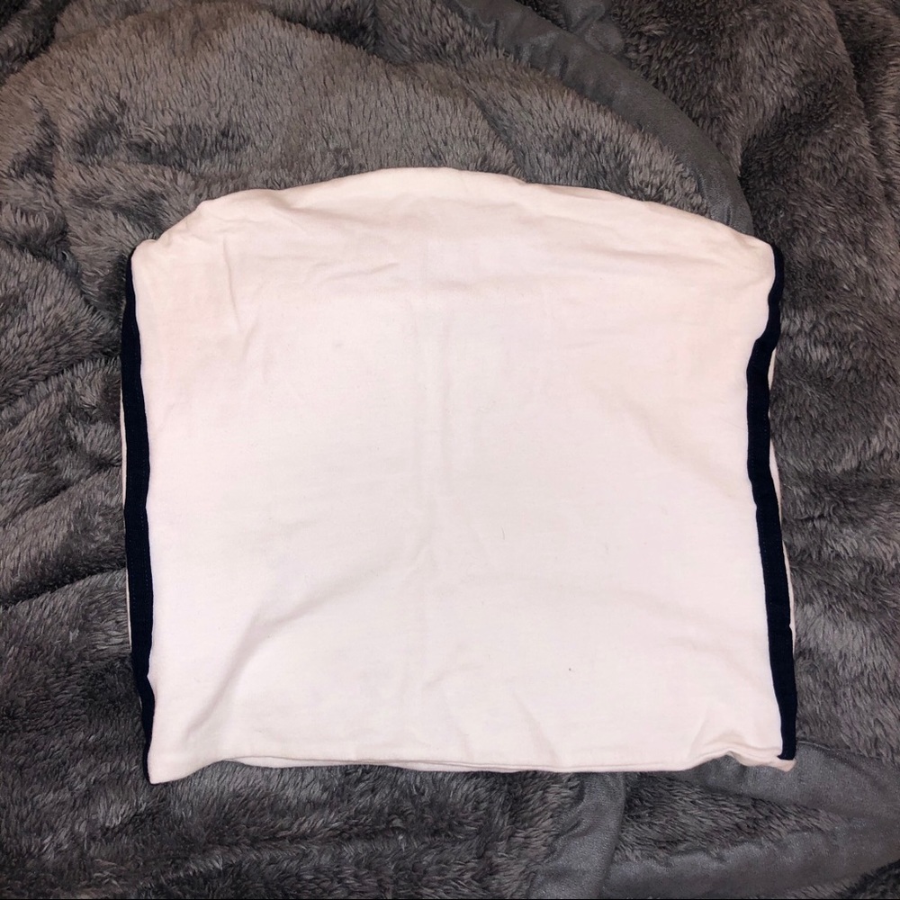 Brandy Melville Tube Top (White/Navy)